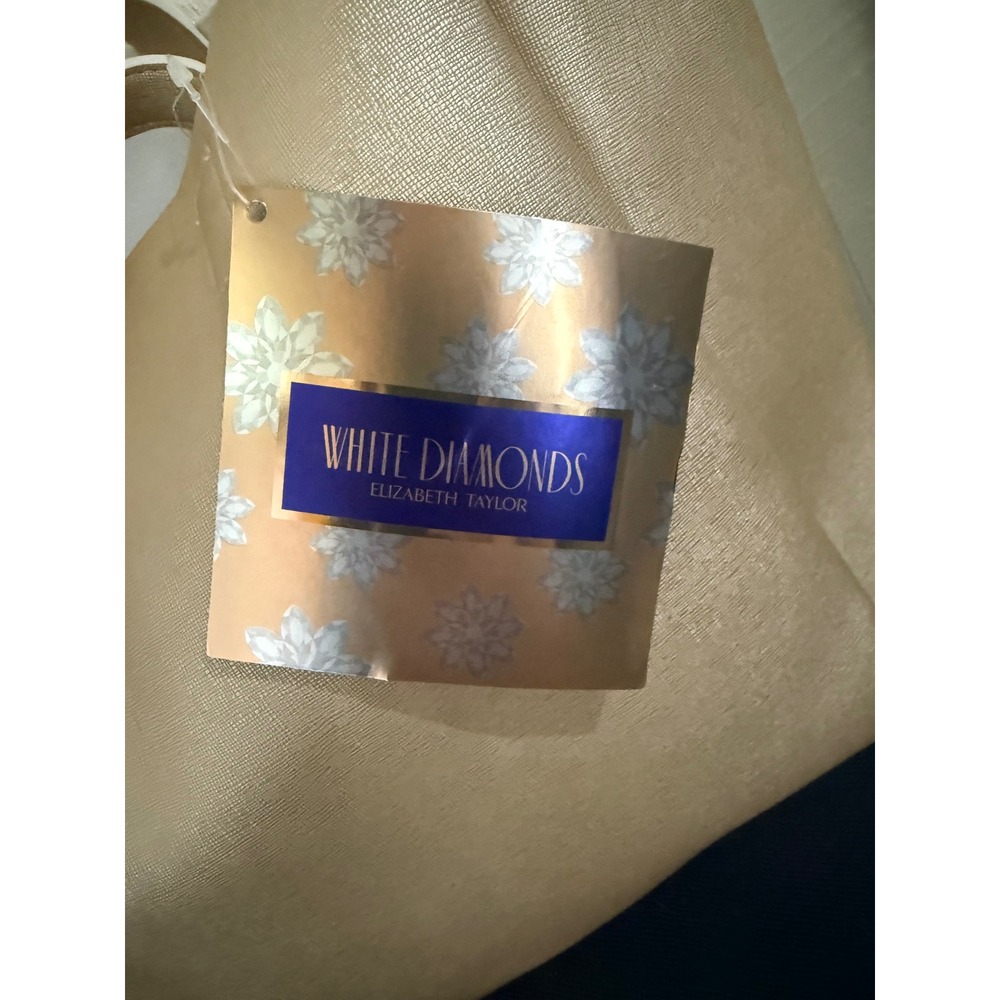 Elizabeth Taylor White Diamonds Champagne Gold Metallic Tote Bag New - Picture 2 of 6